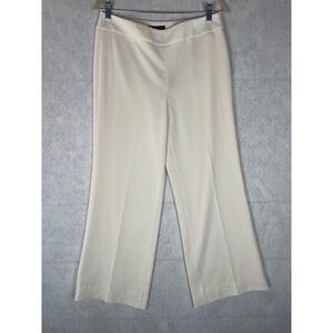 Talbots Cream Wide Leg Classic Side Zip Trousers Pants Womens 8P Petite Ivory